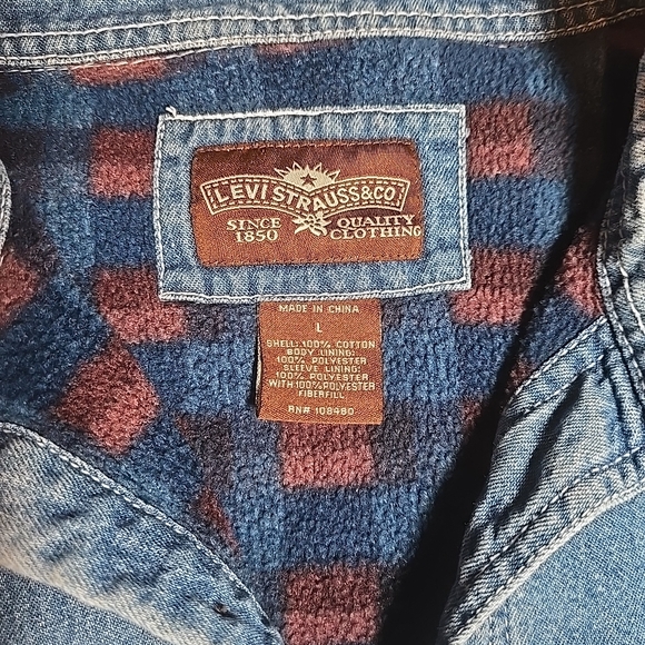Levi’s Strauss Jacket Men’s Size L Button Up Trucker Fleece - Picture 2 of 9